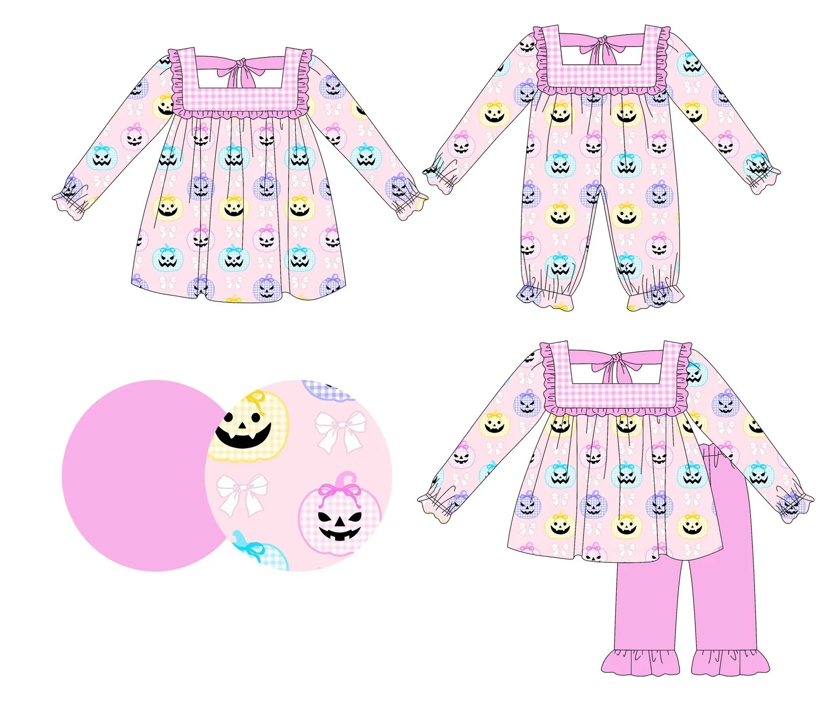 Baby X Clothing - Halloween boutique kinderkleding, lange mouwen, smiley-face