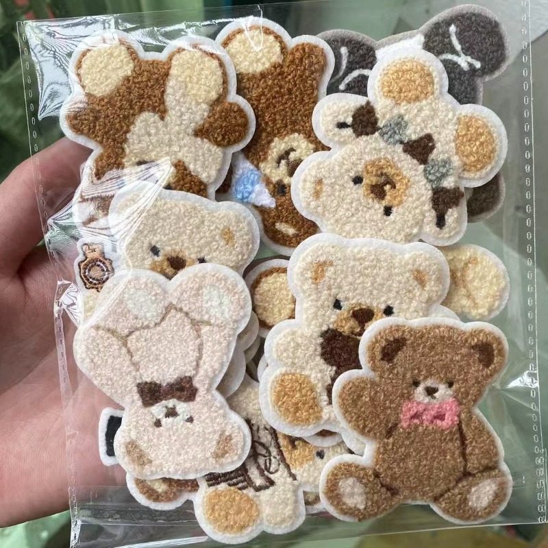 Baby Clothing Types - Handdoek met geborduurde schattige beerpatronen -