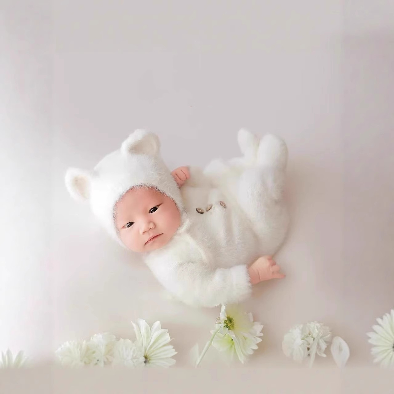 Baby Clothing Crochet - 0-1 maand baby beer outfit pasgeboren